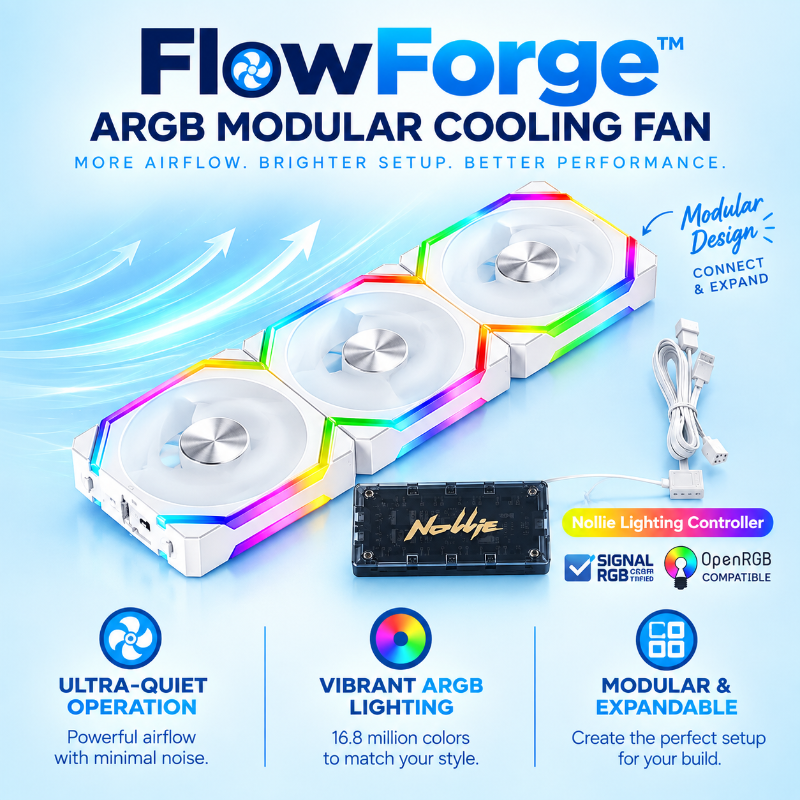 10001 FlowForge ARGB Modular Cooling Fan - Image 1